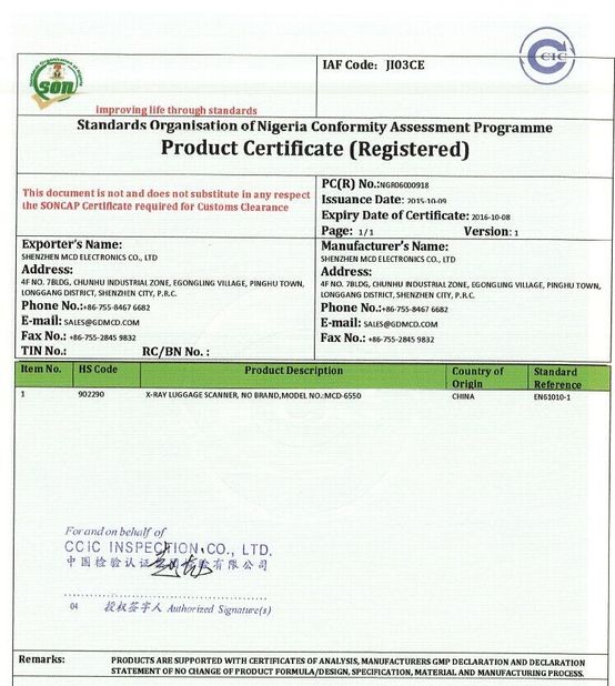 Chine Shenzhen MCD Electronics Co., Ltd. certifications